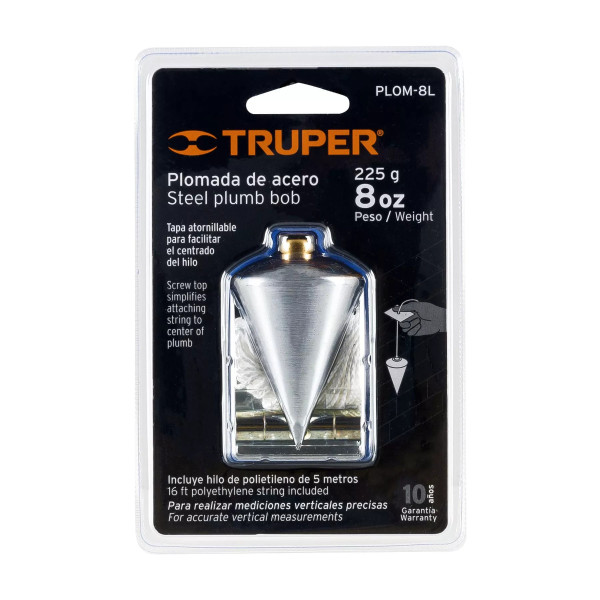 Plomada De Acero, 8 Oz, Truper | Ferreterias Ferretodo Guatemala