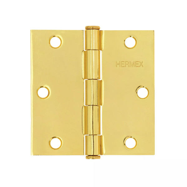 ‣ Bisagra cuadrada 3-1/2", latonada... | Hermex