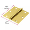 ‣ Bisagra cuadrada 3-1/2", latonada... | Hermex