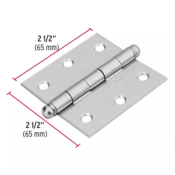 ‣ Bisagra cuadrada 2-1/2" satinado... | Hermex