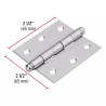 ‣ Bisagra cuadrada 2-1/2" satinado... | Hermex