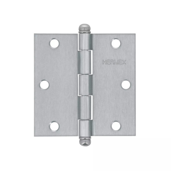 ‣ Bisagra cuadrada 3-1/2", satinado, HERMEX | Hermex