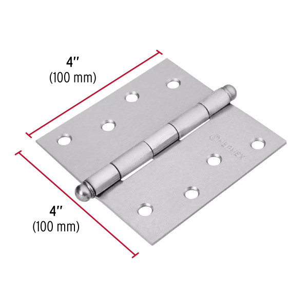 ‣ Bisagra cuadrada 4", satinado, HERMEX | Hermex