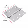 ‣ Bisagra cuadrada 4", satinado, HERMEX | Hermex
