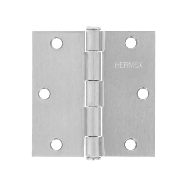 ‣ Bisagra cuadrada 3-1/2", satinado... | Hermex