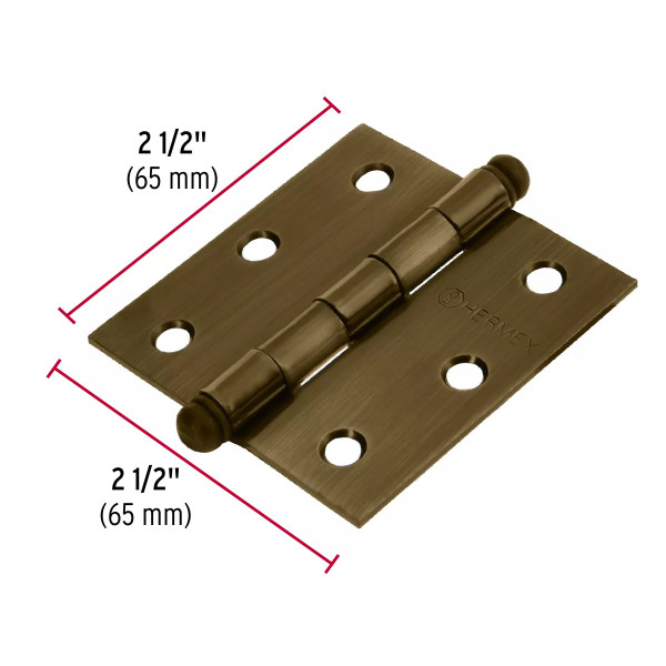 ‣ Bisagra cuadrada 2-1/2" latón antiguo... | Hermex