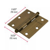 ‣ Bisagra cuadrada 3-1/2", latón ant... | Hermex