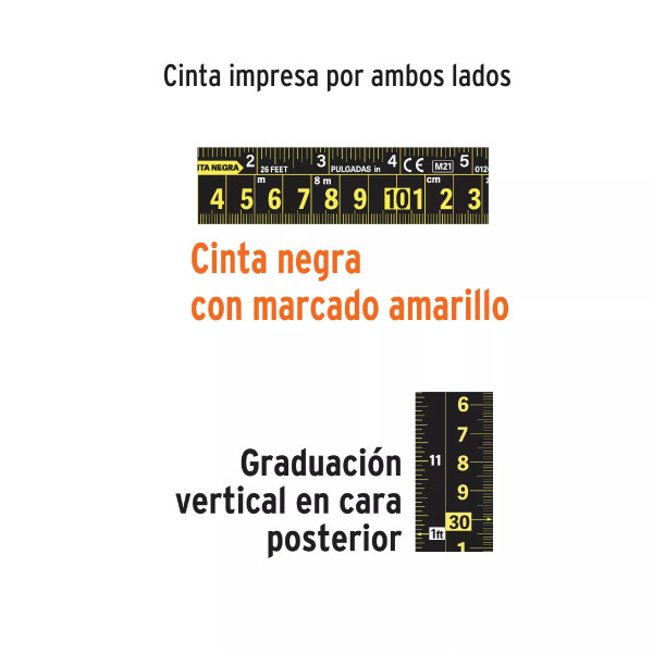 Flexómetro Contra Impactos Cinta Negra X-Ancha 27 Mm 5.5 M | Flexómetros / Cintas Metricas Ferreterias Ferretodo