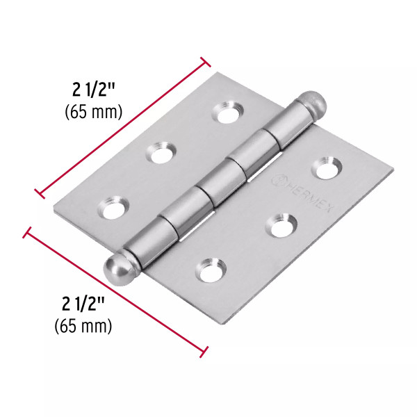 ‣ Bisagra cuadrada 2-1/2" inox, redonda... | Hermex