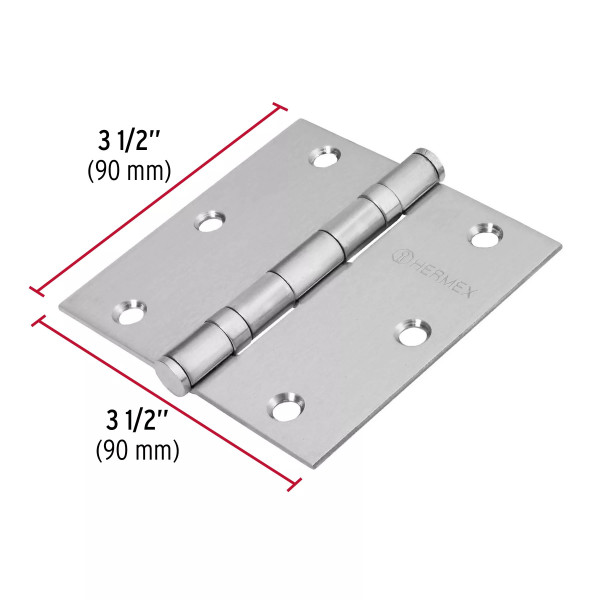 ‣ Bisagra cuadrada 3-1/2" acero inox... | Hermex