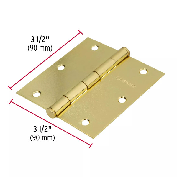 ‣ Bisagra cuadrada 3-1/2" latonado... | Hermex Basic