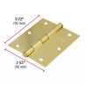 ‣ Bisagra cuadrada 3-1/2" latonado... | Hermex Basic