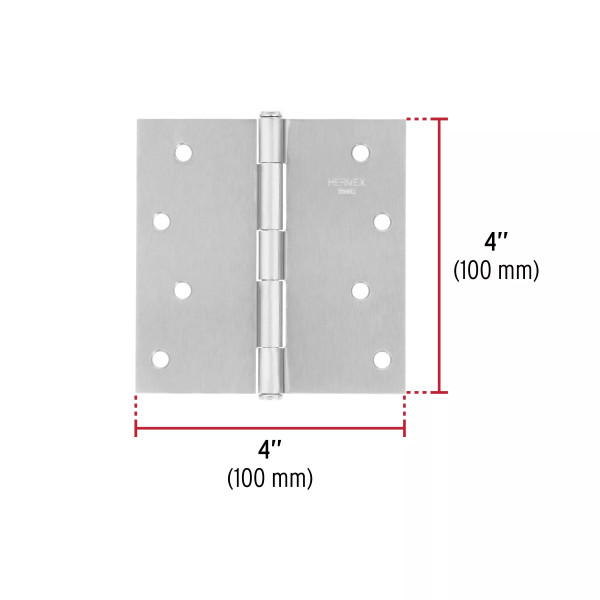 ‣ Bisagra cuadrada 4", satinada... | Hermex Basic