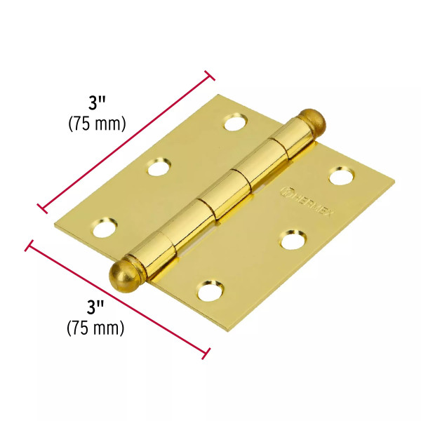 ‣ Bolsa c/2 bisagras cuadradas 3", latonado... | Hermex
