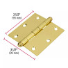 ‣ Bolsa bisagras 3-1/2" latonado redonda... | Hermex
