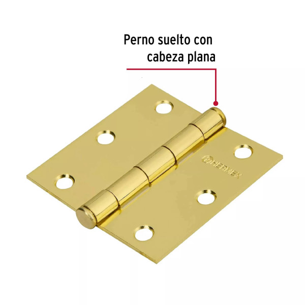 ‣ Bolsa c/2 bisagras cuadradas 3" laton... | Hermex