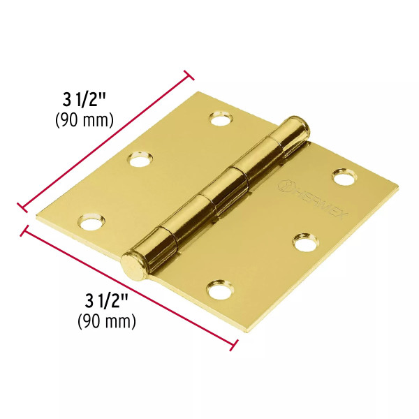 ‣ Bolsa bisagras cuadradas 3-1/2" latonadas... | Hermex