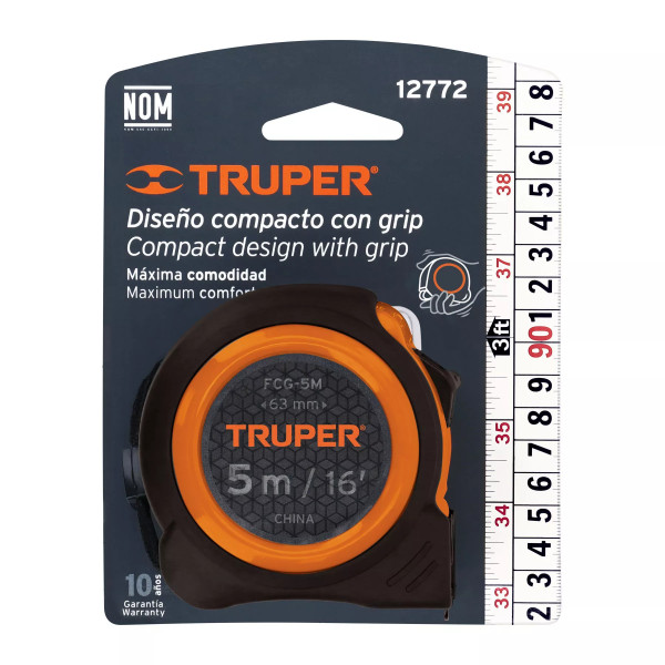 Flexómetro Compacto Contra Impactos 5 M Cinta 19 Mm, Truper | Flexómetros / Cintas Metricas Ferreterias Ferretodo