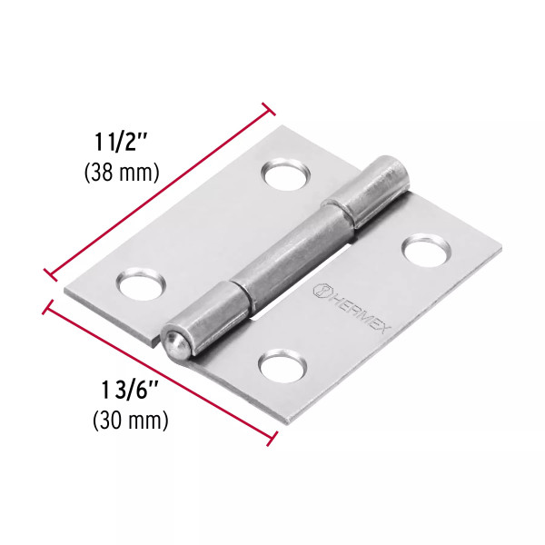 ‣ Bisagra rectangular 1-1/2" acero... | Hermex