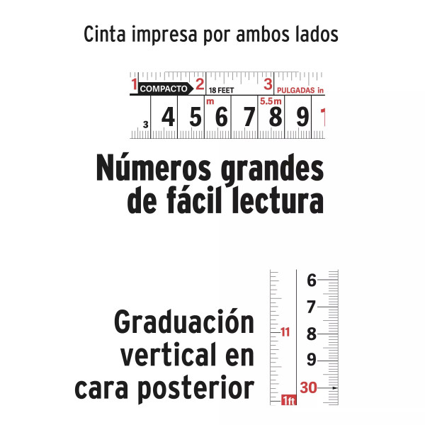 Flexómetro Compacto Contra Impactos 5 M Cinta 19 Mm, Truper | Flexómetros / Cintas Metricas Ferreterias Ferretodo
