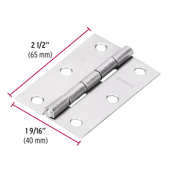 ‣ Bisagra rectangular 2-1/2" acero... | Hermex