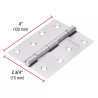 ‣ Bisagra rectangular 4" acero pulido... | Hermex