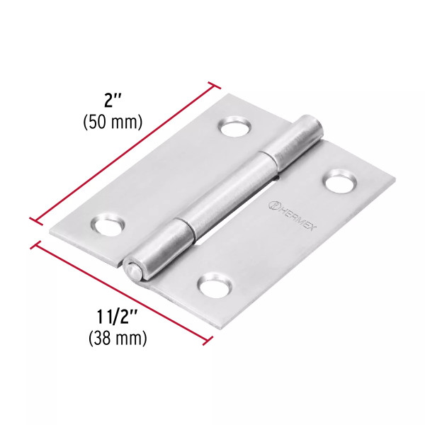 ‣ Bisagra 2" acero inox. HERMEX | Hermex