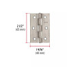 ‣ Bisagra rectangular acero inox. 2-1/2" | Hermex