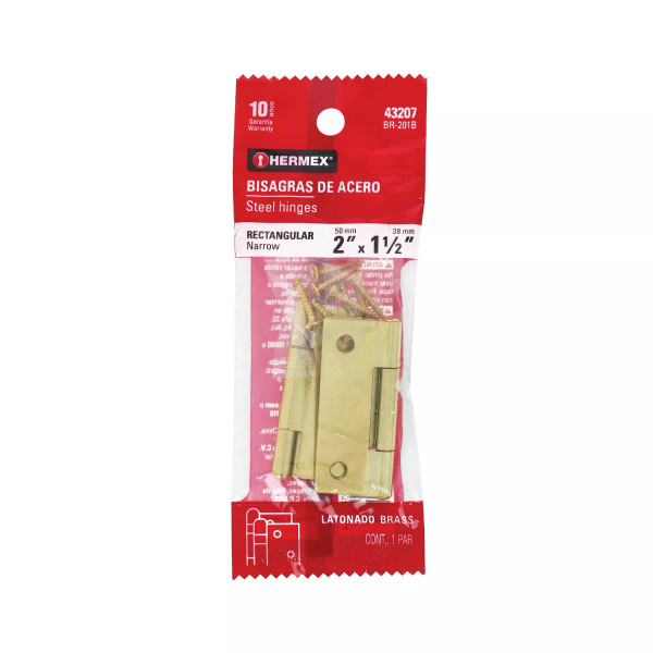 ‣ Bolsa 2 bisagras 2" acero latonado... | Hermex