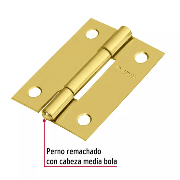 ‣ Bolsa 2 bisagras 2" acero latonado... | Hermex
