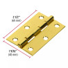 ‣ Bolsa 2 bisagras 2-1/2" acero latonado... | Hermex