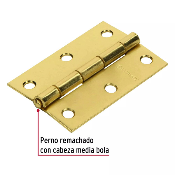 ‣ Bisagras 3" Acero Latonado | Hermex