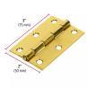 ‣ Bisagras 3" Acero Latonado | Hermex