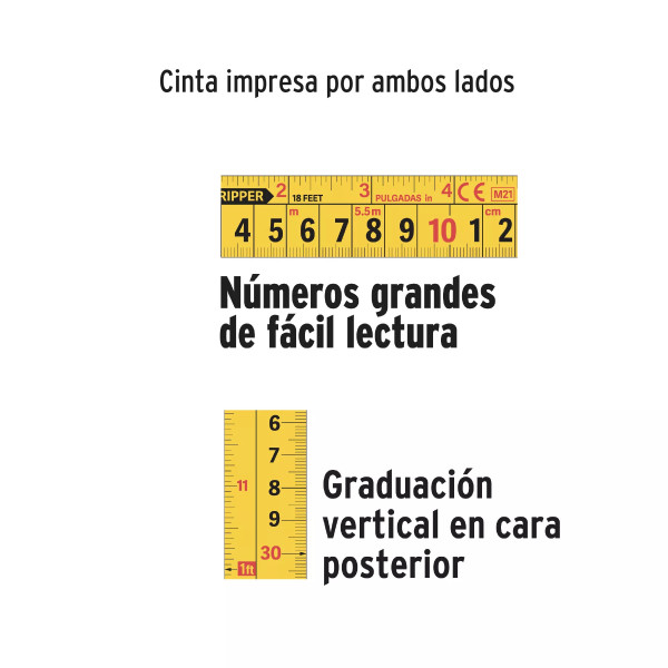Flexómetro Industrial Contra Impactos 5.5 M Cinta 25 Mm | Flexómetros / Cintas Metricas Ferreterias Ferretodo