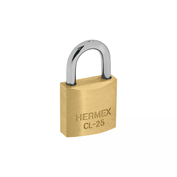 ‣ Blíster 2 candados latón 25mm gancho corto | Hermex