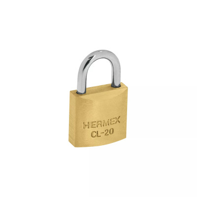 ‣ Blíster 2 candados de latón 20mm con gancho corto | Hermex