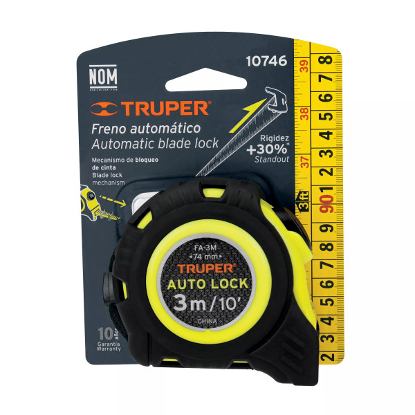 Flexómetro Auto-Lock Contra Impactos 3 M Cinta 16 Mm, Truper | Flexómetros / Cintas Metricas Ferreterias Ferretodo