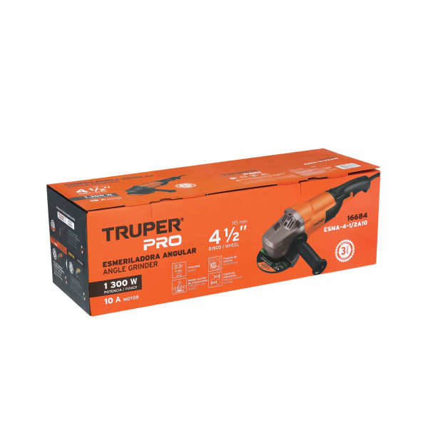 Pulidora Esmeriladora Angular 4-1/2' 1300 W, Profesional | Pulidoras / Esmeriles