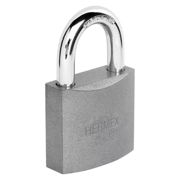 ‣ Candado hierro 32 mm gancho corto en blíster | Hermex
