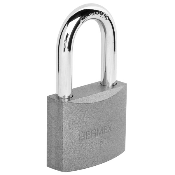 ‣ Candado hierro 50 mm gancho largo blíster | Hermex