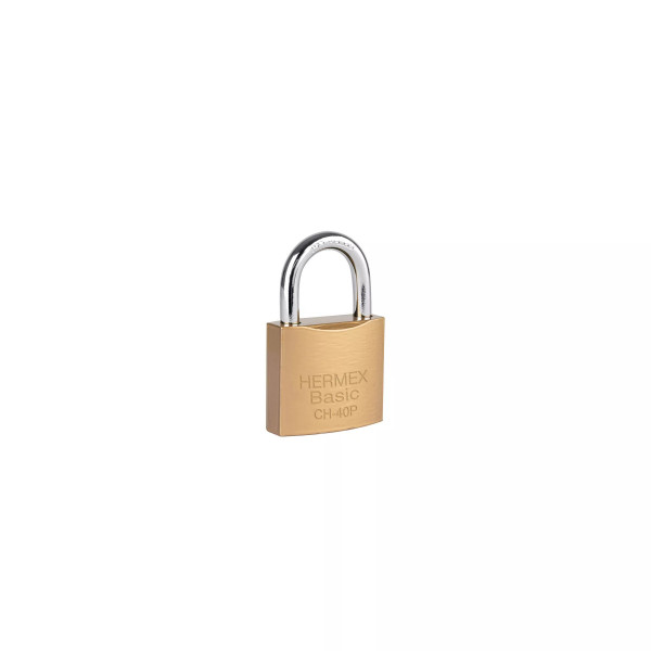 ‣ Candado de hierro latón 40 mm, corto, BASIC | Hermex Basic