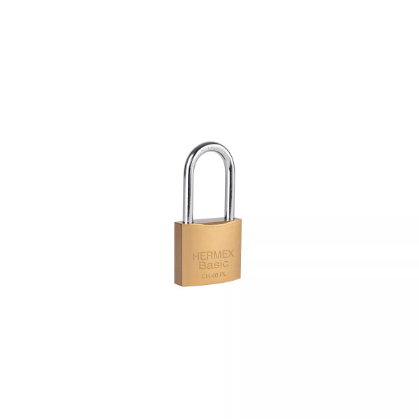 ‣ Candado hierro latón 40 mm, largo, caja | Hermex Basic