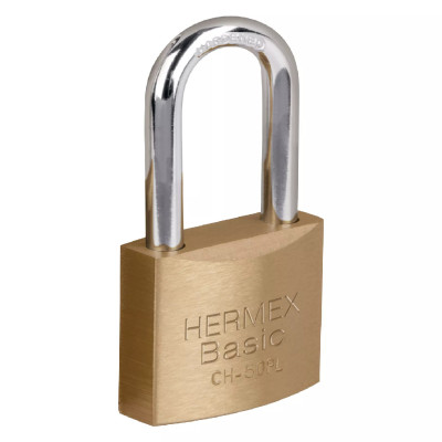 ‣ Candado de hierro latón 50 mm, blíster | Hermex Basic