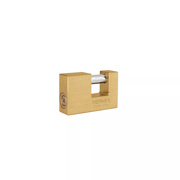 ‣ Candado antipalanca 75mm, latón, llave tetra | Hermex