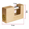 ‣ Candado antipalanca 75mm, latón, llave tetra | Hermex