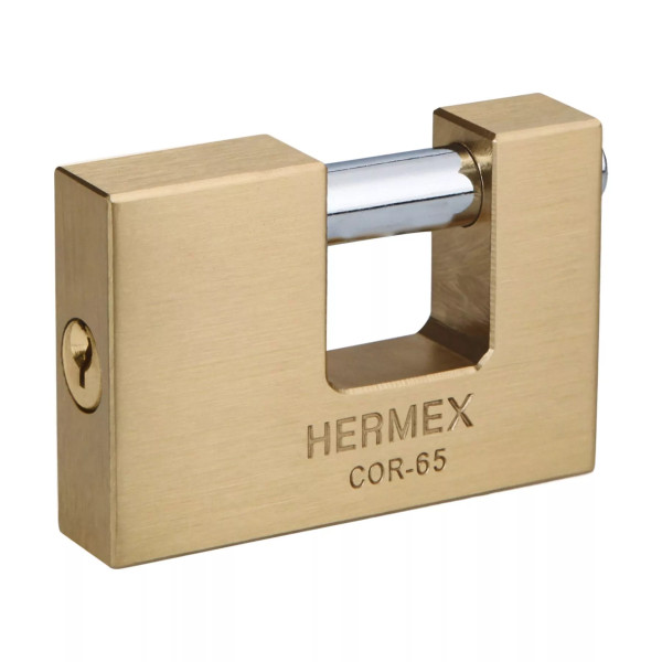 ‣ Candado antipalanca 65mm latón llave tradicional | Hermex