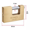 ‣ Candado antipalanca 88mm, latón llave tradicional | Hermex