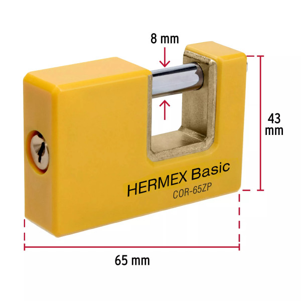 ‣ Candado antipalanca 65 mm metálico HERMEX BASIC | Hermex