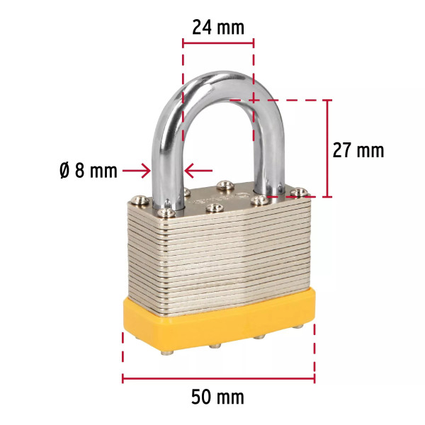 ‣ Juego de 4 candados 50 mm, HERMEX BASIC | Hermex
