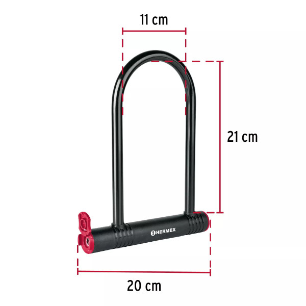 ‣ Candado rígido tipo U 12mm, HERMEX | Hermex